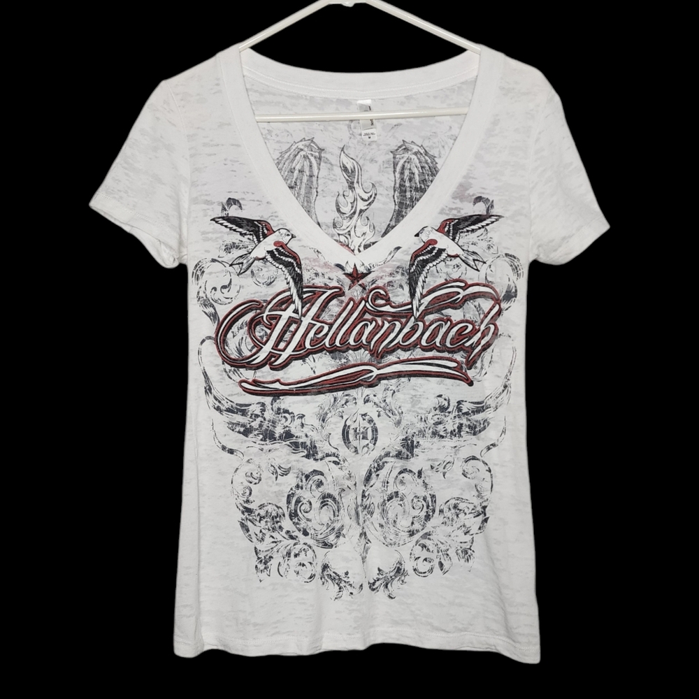 Hellanbach Graphic Burnout T Shirt Womens Medium